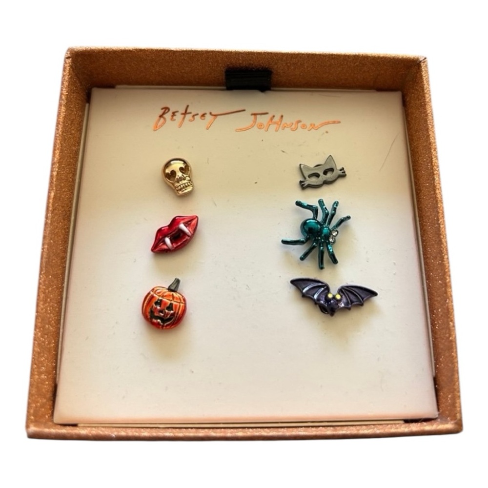 Betsey Johnson Mix & Match Mismatch Stud Halloween Earrings Set 👻